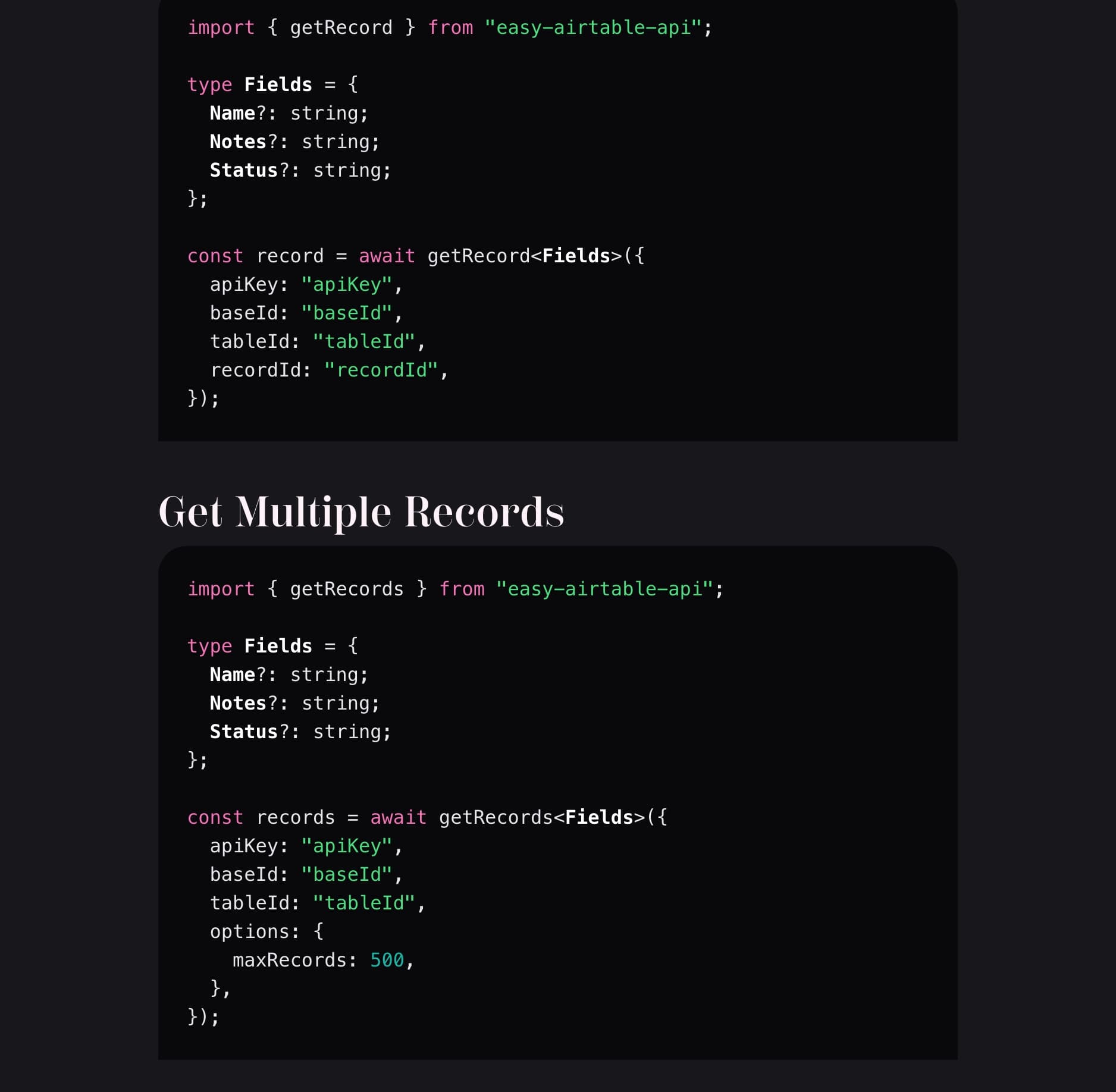 Easy Airtable API